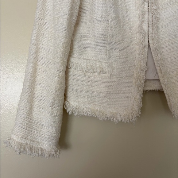 Alice + Olivia White Fringe Tweed Jacket - Picture 2 of 4